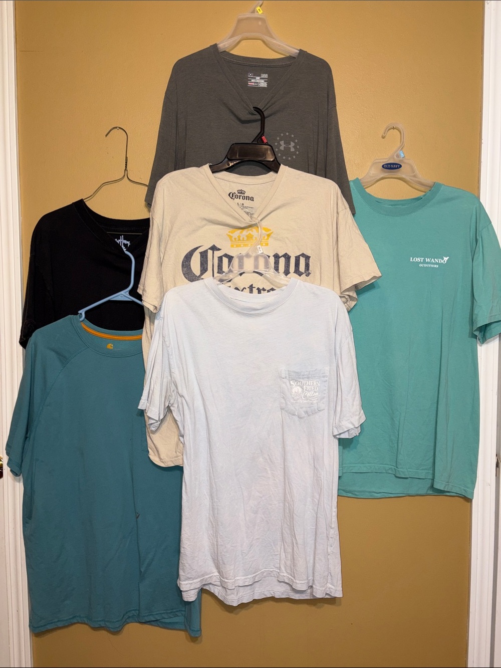 Men's T Shirt Designer Size Large Lot of 6 Carhartt Harvey Lost Wando UA Shirts